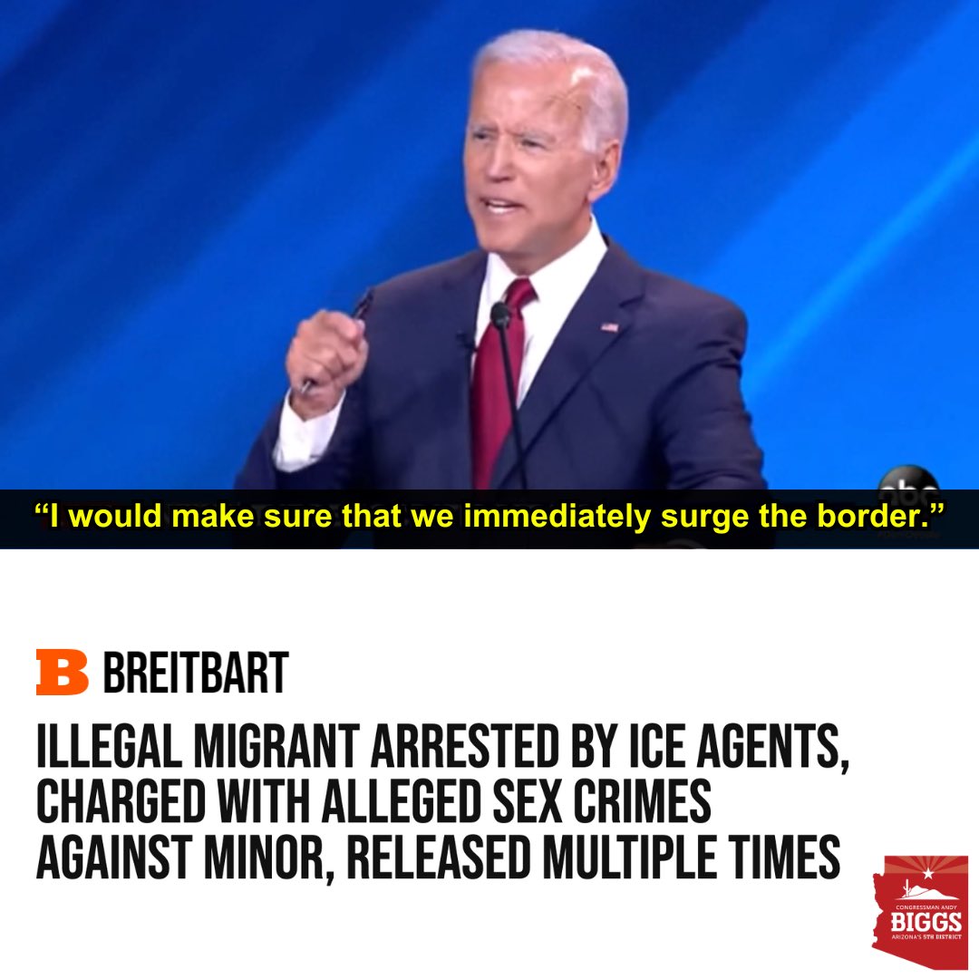 Today is day 1,192 of Biden's presidency and our southern border remains wide open. The criminals entering through Joe Biden’s open borders are threats to American children. Read more here: 📌 tinyurl.com/6ubjjzsb