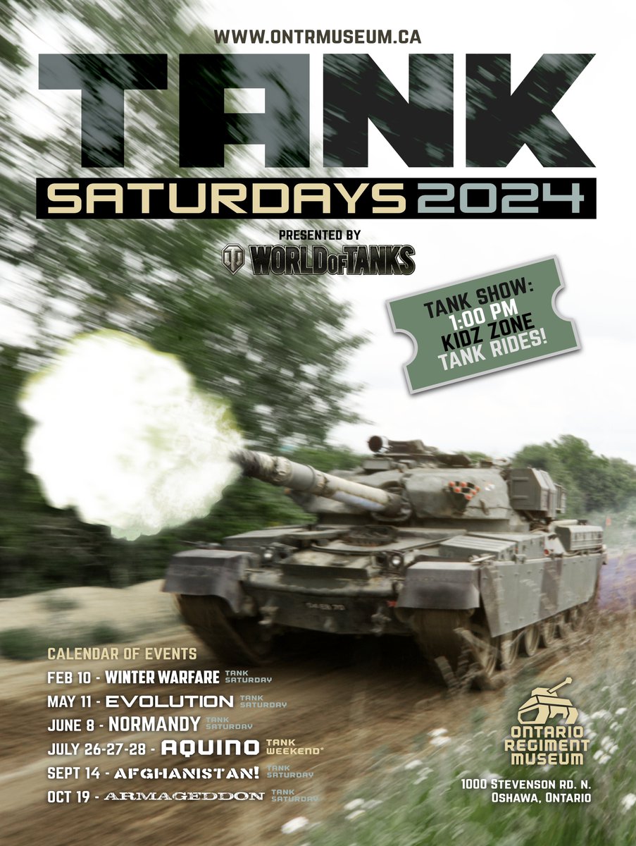 Tank Saturday Evolution - Saturday May 11th.  Cadets will be attending and there will be a sign up sheet Monday night.