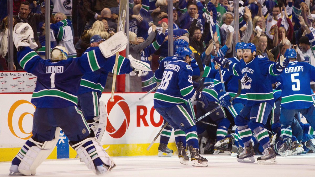 JasonBeck82's tweet image. April 26th - On This Day in BC Sport History: 2011

The Vancouver @Canucks dramatically defeat arch-rival Chicago @NHLBlackhawks 2-1 in overtime on a great individual effort from winger Alex Burrows who knocks down a clearing attempt and scores on a slapshot to "slay the.../2