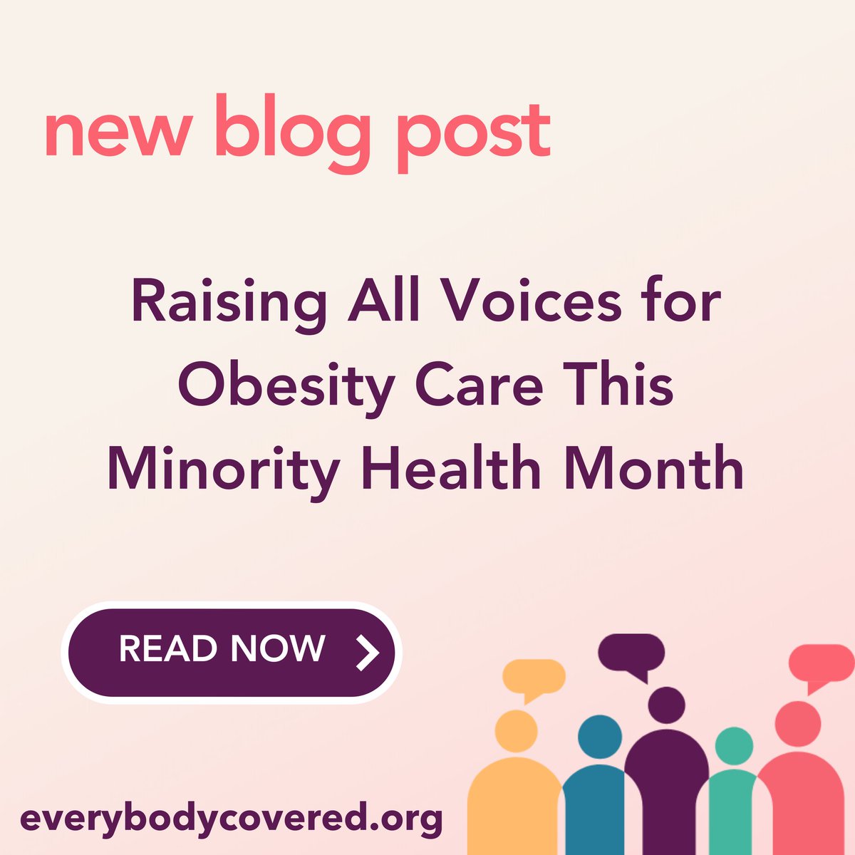 #minorityhealthmonth is an important time for all of us to underscore our commitment to closing persistent health disparities that impact communities of color, including obesity. Read our new blog post: everybodycovered.org/news-resources… #everyBODYcovered @everybodycvrd