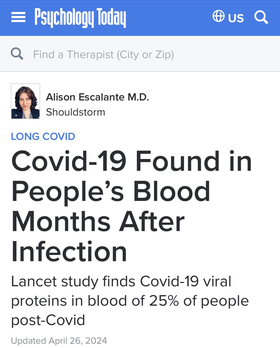 Researchers provide an important clue to Long Covid, finding viral proteins in the blood of 25% of people > 1 year after infection. Team at UCSF led by @MichaelPelusoMD and supported by Amy Proal @microbeminded2 of @polybioRF #LongCovid #longcovidkids bit.ly/4aRTG5M