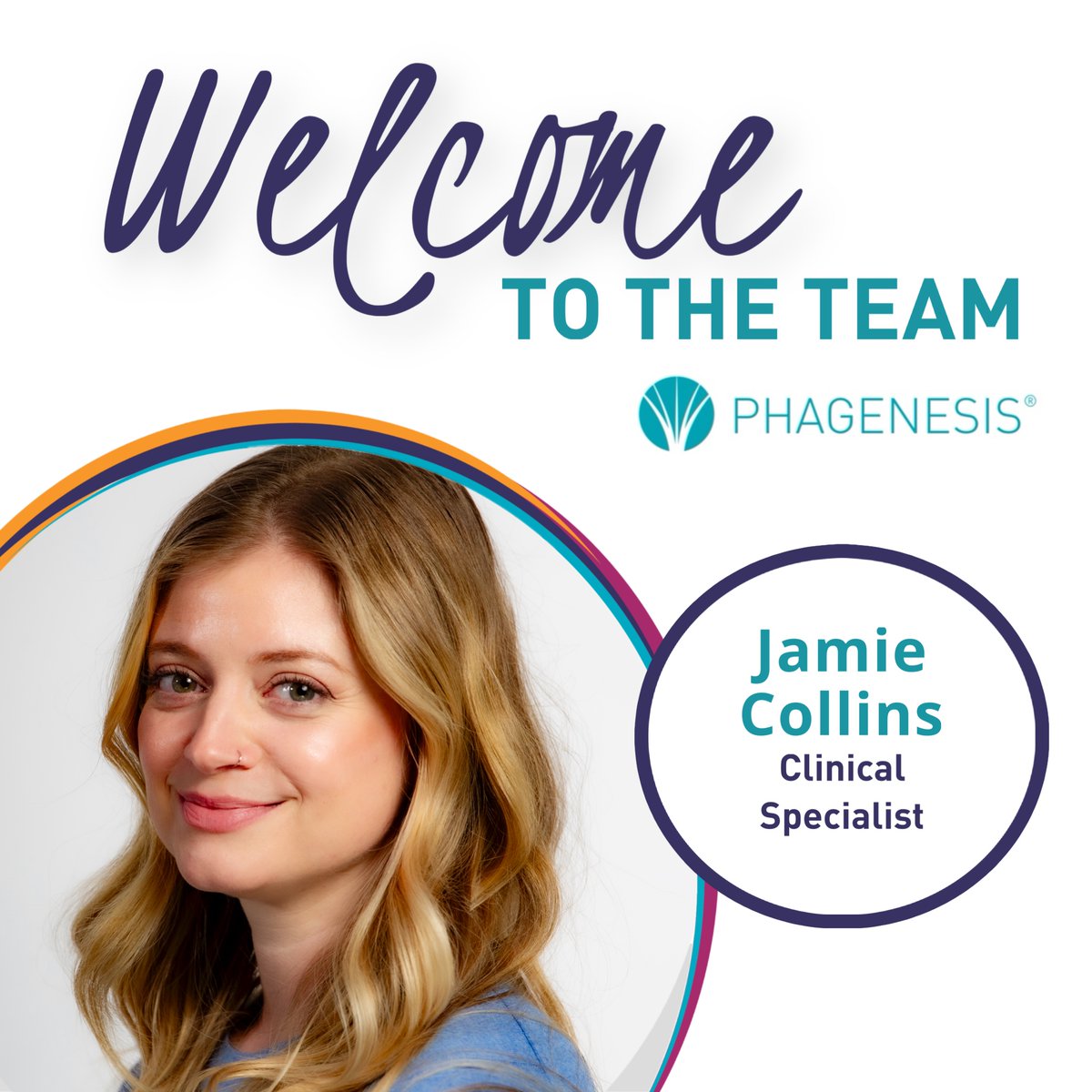 Join us in welcoming Jamie Collins to our team at #Phagenesis! Jamie is joining us as a Clinical Specialist in the US. 🧠 #teamworkmakesthedreamwork