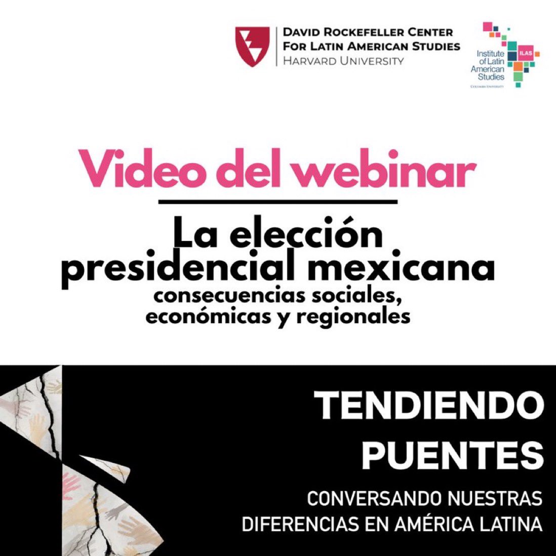 ¿Te perdiste nuestro evento con @HarvardDRCLAS sobre la elección presidencial mexicana? ¡Acabamos de subir una grabación del webinar a nuestro canal de YouTube! Panelistas: @rturrent y @ildefonsogv Encuéntrala aquí: youtu.be/XzsFMv8PiHs?fe…