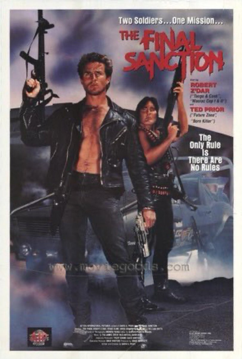 ☢️#218. The Final Sanction, 1990. Just in time for the end of the #ColdWar, beefy #Bmovie heavies, #RobertZDar and #TedPrior go mano a mano for global #postapocalyptic domination in the killing fields of…Virginia. A zero budget snoozer with a few #sobaditsgood moments. 1.5/5☢️