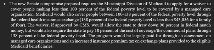 Proposal to expand Medicaid by splitting the <100% FPL to Medicaid Managed Care and 100-138% FPL group to plus-upped QHPS --- very similar to Arkansas