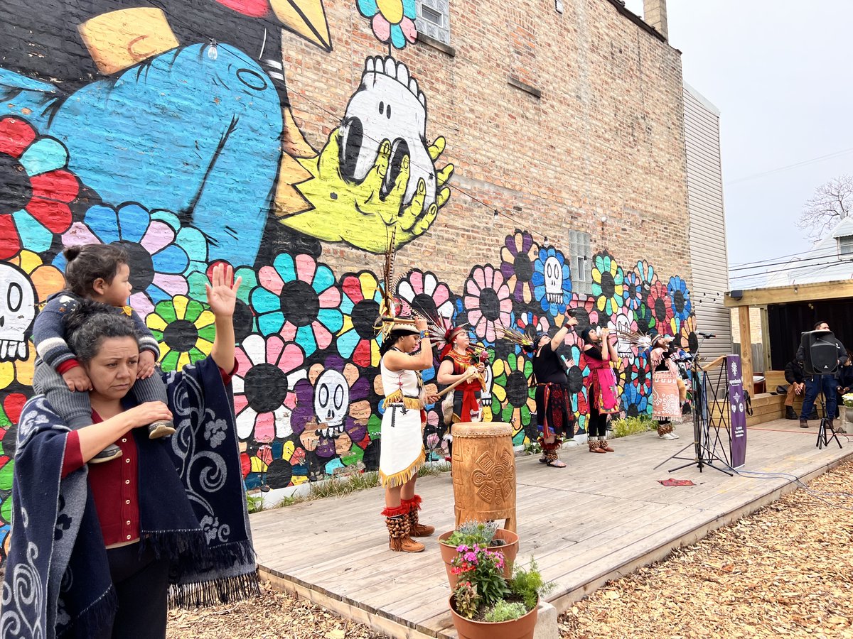 The Pachamama group community dancers honor the event with a ceremonial vibrant dance. #Openlands10kTree