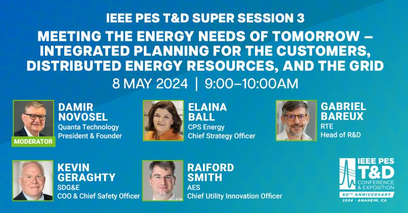 🔎 Explore the intricacies of integrated planning for tomorrow's energy system during the upcoming 2024 @IEEETandD Super Session #3, learn more - bit.ly/43iqhyT #DERs #Sustainability #IntegratedPlanning #Infrastructure