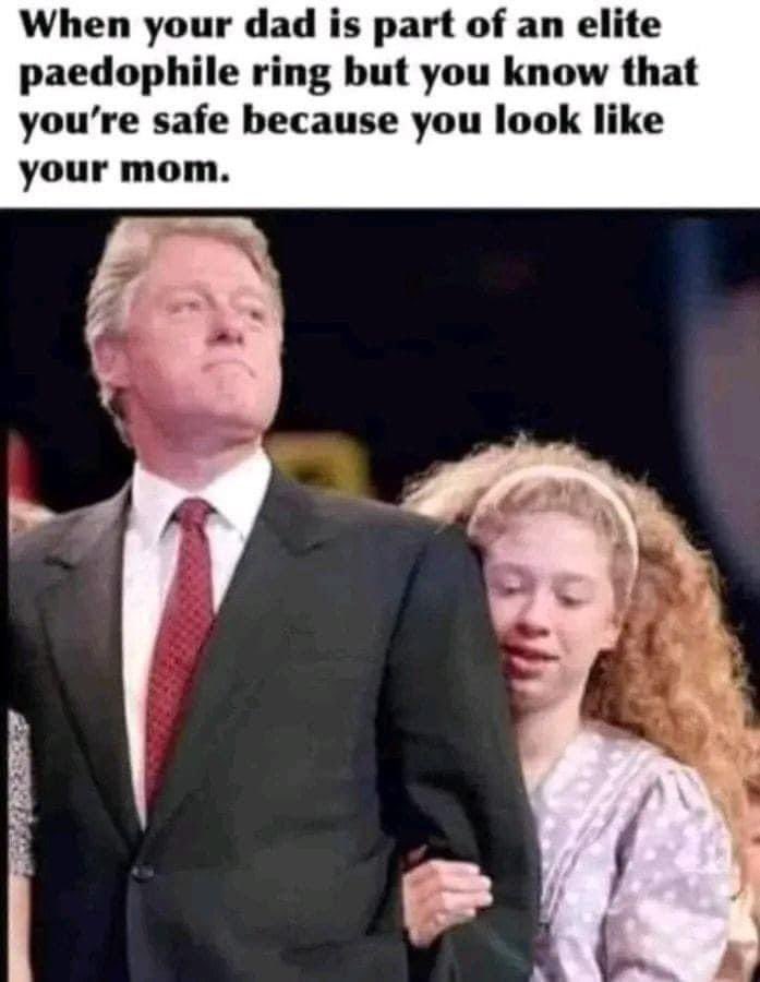 @BillClinton @ClintonGlobal @ChelseaClinton A pedo and rapist for a father and an enabler and pedo for a mother, must be nice to have all that #WhitePrivilege 🥰