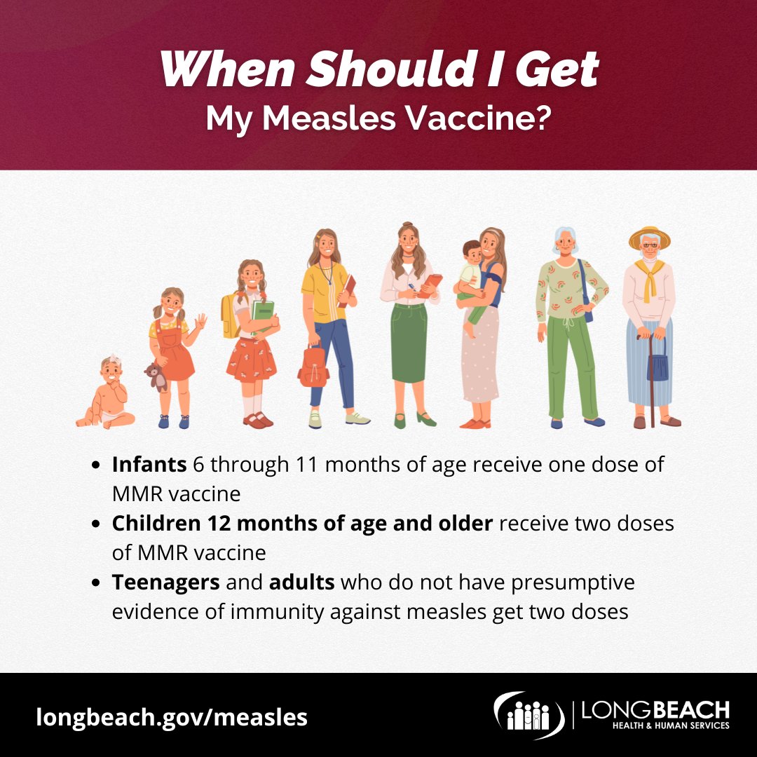 Stay informed on measles: highly contagious, severe virus spread by air & direct contact. Recognize symptoms, contact healthcare if exposed. Learn more at longbeach.gov/measles or call 562.570.4302. #StayInformed #MeaslesAwareness