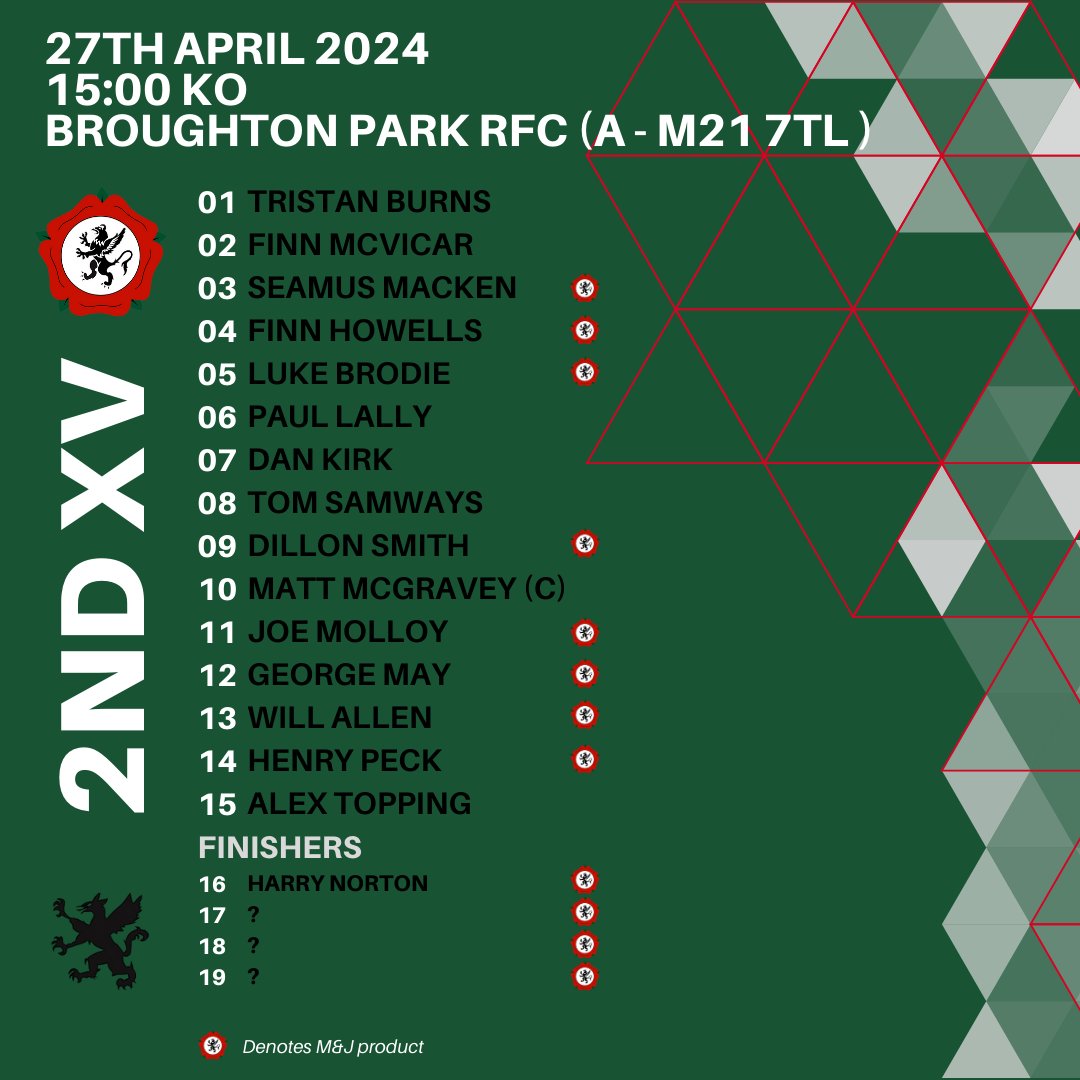 Tomorrow's teams for the final 2nd team game of the season and the quarter finals of the Papa Johns Plate Competition for the 1s. 3rd team play their final home game of the season tomorrow at home on the main pitch. All games 3pm kick off. UTL 🔴⚪🟢