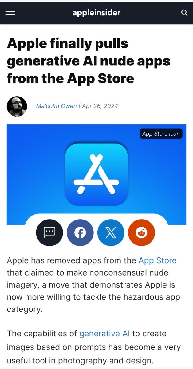 خبر: قامت شركة Apple بإزالة التطبيقات من متجر التطبيقات التي تدعي أنها تنشئ صورًا عارية غير موافقة، وهي خطوة توضح أن شركة Apple أصبحت الآن أكثر استعدادًا لمعالجة فئة التطبيقات الخطرة. بواسطة @MalcolmOwen.
