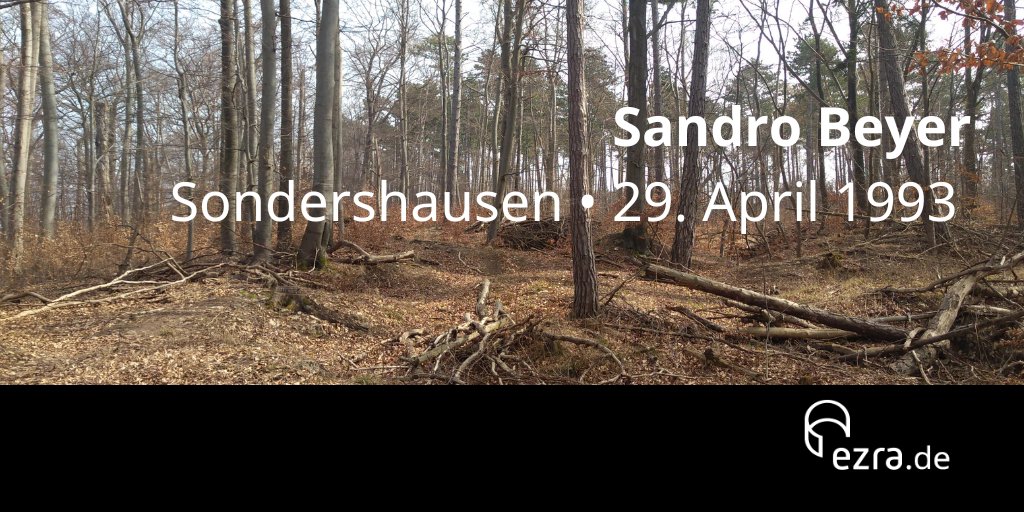 In Erinnerung an #SandroBeyer. Der 15-jährige stirbt am 29. April 1993 in #Sondershausen #Thüringen, nach dem ihn drei Täter brutal misshandeln und schließlich erdrosselen. Den Leichnam vergraben die Täter in einem Erdloch. #rechteGewalt