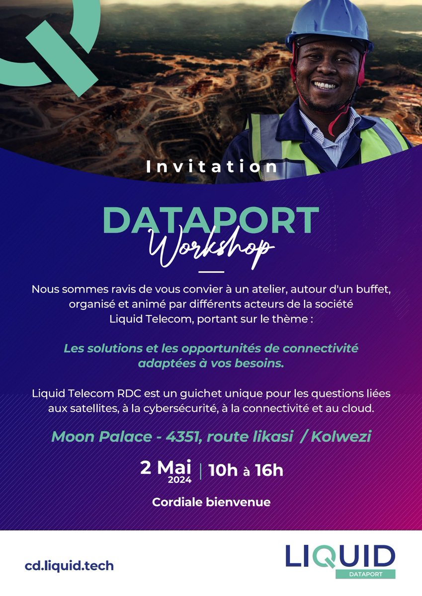 Liquid Intelligent Technologies DRC (@liquidintechdrc) on Twitter photo Vous avez été nombreux à voté pour Goma et donc en reprenant la route vers le nord est du pays on fait d'abord un stop à #Kolwezi, la ville minière. Confirmez votre présence par mail sur sales_adn@liquid.tech
<a href="/LiquidDataport/">LiquidDataport</a> <a href="/INTELSAT/">Intelsat</a> <a href="/EricWaku/">Waku Eric</a> <a href="/Djoux_K/">Djoudjou Kibe</a> <a href="/FifiMasukaSaini/">Fifi Masuka</a> Vous avez été nombreux à voté pour Goma et donc en reprenant la route vers le nord est du pays on fait d'abord un stop à #Kolwezi, la ville minière. Confirmez votre présence par mail sur sales_adn@liquid.tech
<a href="/LiquidDataport/">LiquidDataport</a> <a href="/INTELSAT/">Intelsat</a> <a href="/EricWaku/">Waku Eric</a> <a href="/Djoux_K/">Djoudjou Kibe</a> <a href="/FifiMasukaSaini/">Fifi Masuka</a>