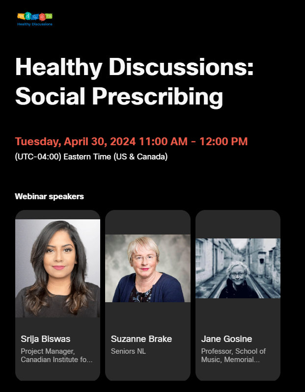 Don't miss out! Our Project Manager, Srija Biswas, will be participating as a guest speaker at a Healthy Discussions webinar session hosted by @QualityofCareNL . Join for an engaging conversation on #socialprescribing 👉 Register now to secure your spot: bit.ly/49T1Cmg