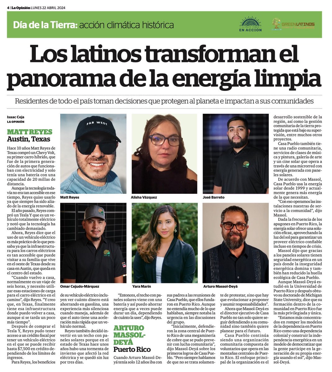 Esta semana en la edición #DiadeLaTierra del periódico @LaOpinionLA en Los Ángeles incluyen a Casa Pueblo. Este enlace te lleva a la edición completa. laopinion.com/wp-content/upl…