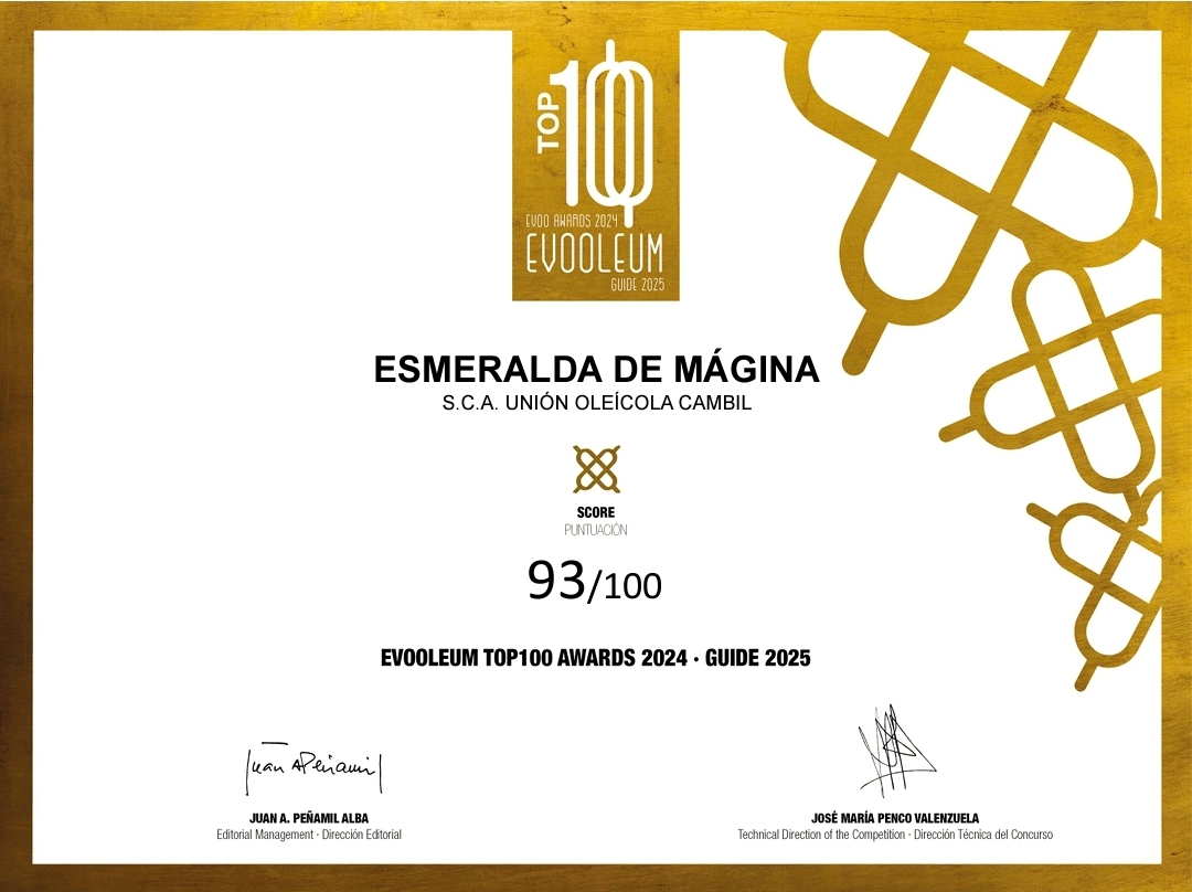 👉 !!SOMOS TOP 100 #EVOOLEUM!!

💚 Nuestro #AOVE obtiene este reconocimiento internacional en el Evooleum Awards 2024 con puntuación de 93/100.

Este premio constata el esfuerzo de todos nuestros agricultores por poner a tu disposición unproducto #premium. 

Muy orgullosos! 😀