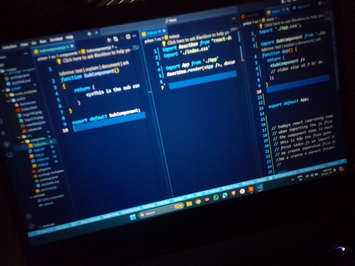 Pritam_Awatade's tweet photo. Day #01 of learing react daily.
So, here's what I learn

Creating react app, starting the server, what's component, creating importing and exporting components and file structure of react, and npm and npx

Thrilled to share my journey be the part of journey by some suggestions https://t.co/LVyLozvgCM