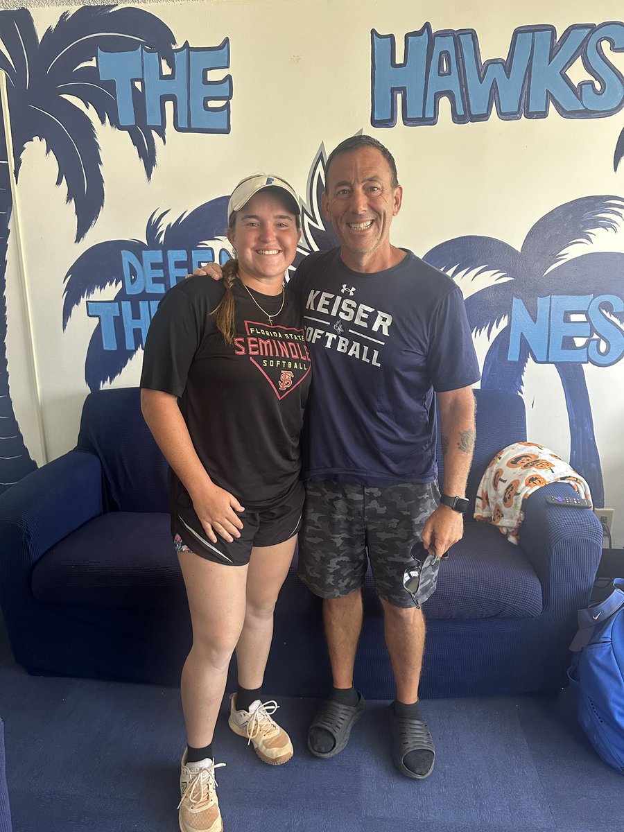 Uncommitted Soph C @Samanth07055046 had a great visit with @Keiser_Softball this week!