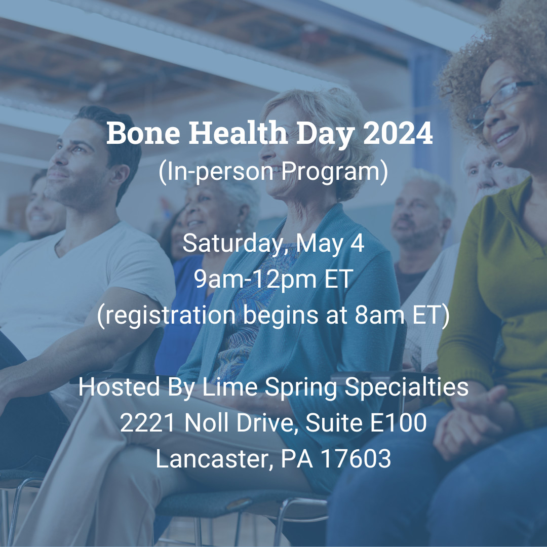 Dive into a morning filled with education about bone health & osteoporosis. Experienced medical speakers will talk about the effects of osteoporosis, nutrition, how to improve posture, & medical management. Food & beverages will be provided. Register here: bit.ly/4aOZtZQ
