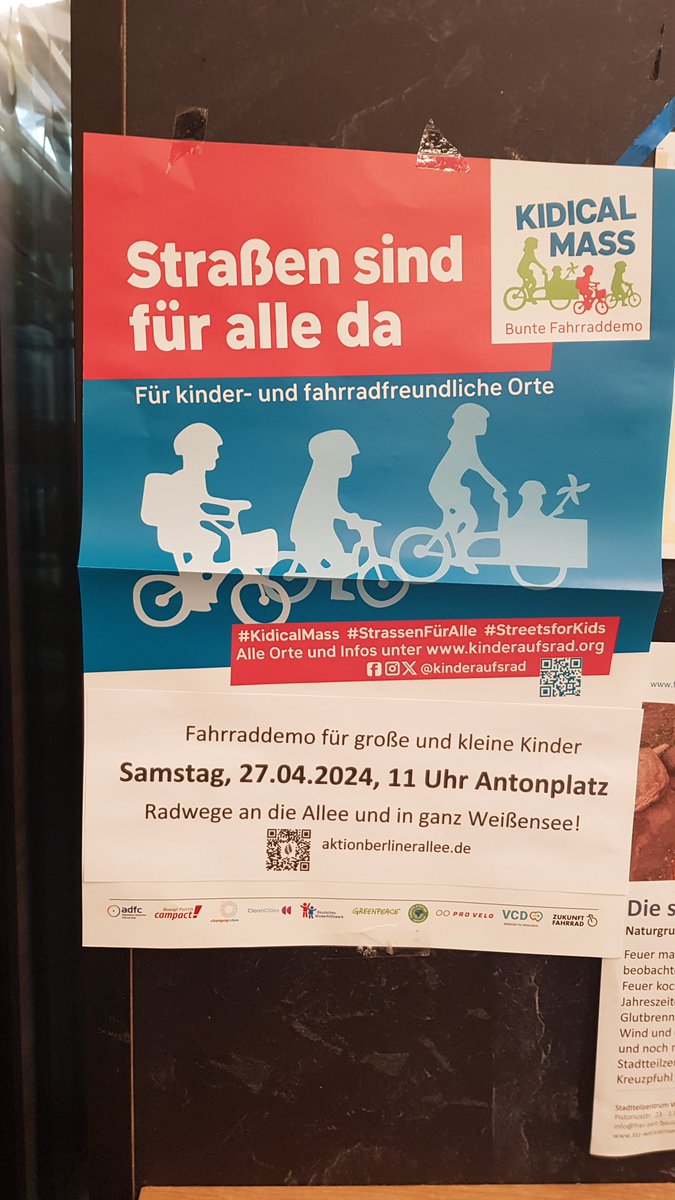 Nicht vergessen: Samstag ist kidical mass ab 11 Uhr auf dem Antonplatz! Weißensee braucht sichere Schulwege! Bis morgen!@radpankow @RadLbg @CCitiesOrg  @ADFC_Berlin @kidica