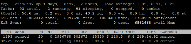 Am I taking advantage from cloud computing? The %CPU is more than 100.