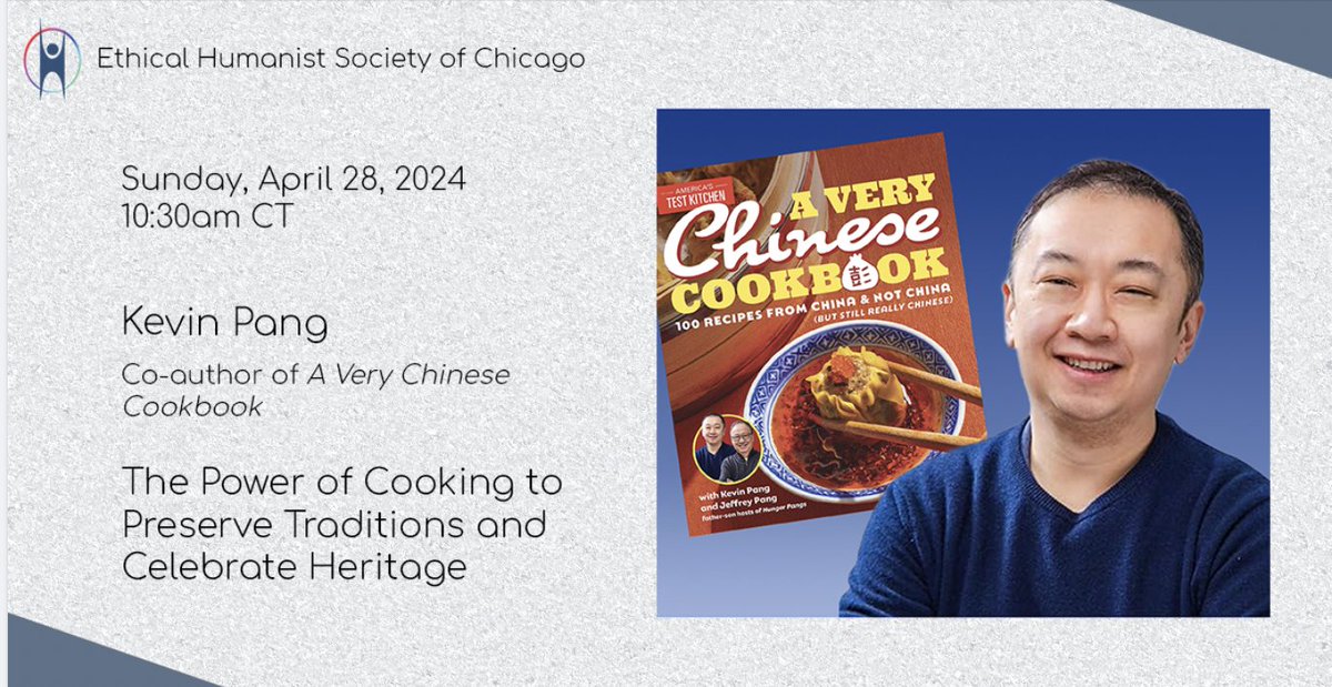 Whether u want to ask how he came up with his picks for NYTimes '25 Best #Chicago #Restaurants' or find out more about how he turned love of food into a career, come hear @Pang @ethicalhuman in #Skokie this Sunday. Free & open to the public! @americnhumanist