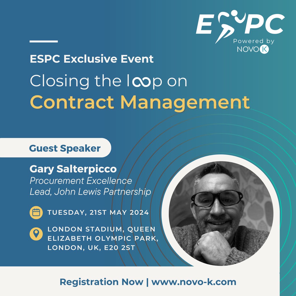 🔔 #EventAlert

Gary Salterpicco will be joining us as a speaker for our event 'Closing the loop on Contract Management.' 

📅 Date: May 21st, 2024
📍 Location: London Stadium

Register here: ow.ly/RItI50Rpejm

#Sports #London #EliteSports #Events #ESPC #Procurement