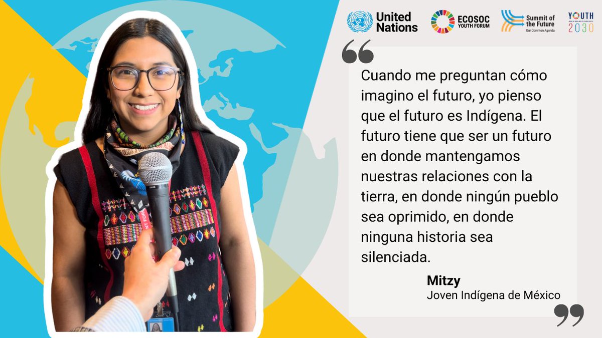 El #UNPFII2024 de este año amplificó las voces de la #JuventudIndígena. ¡Descubre lo que dijeron!

⬇️Meet Mitzy, joven Indígena de México: