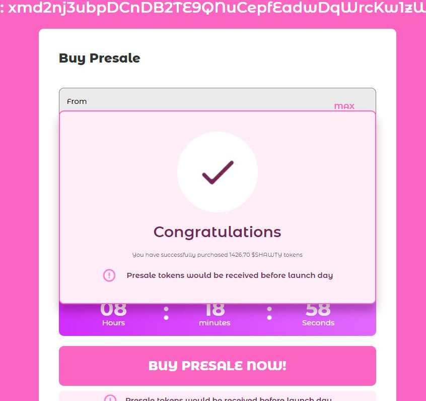 shawtygir's tweet photo. Hey babe, we are so back!😘

People couldn't buy earlier and we just fixed the bug. Buys are coming in! 

Get $Shawty and you'll have your best night soon. 🤭 https://t.co/87QLqiWSWh