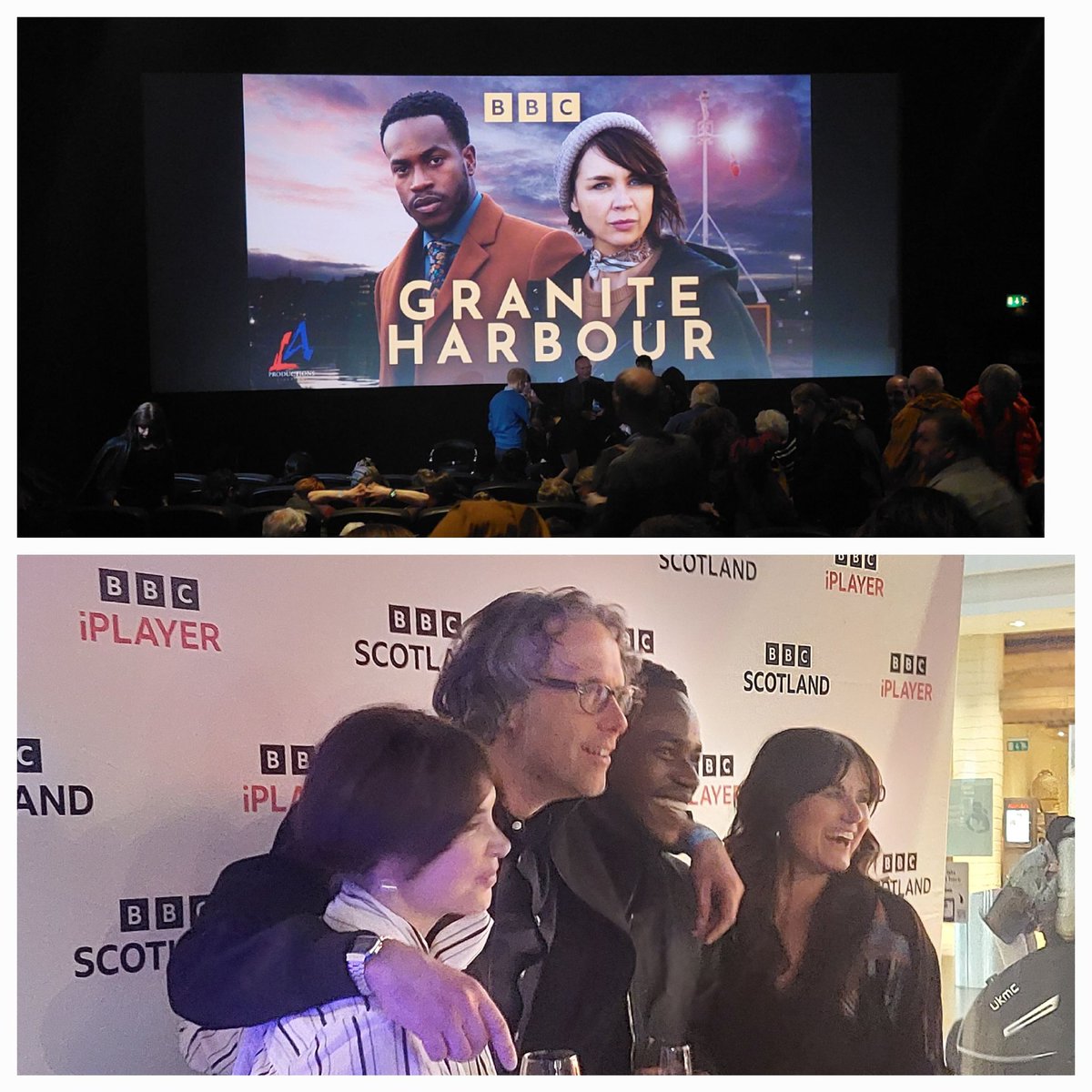 Rare evening at Ciniworld. Attended premier of BBC Granite Harbour detective  series2 along with production and cast Q&A post screening. And yes seaguls were troublesome on location shoots.