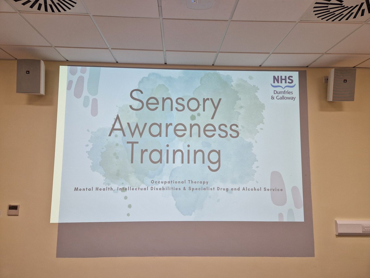 CarolineStrath's tweet image. Co delivered training today on sensory awareness for MH OT staff, seeing the world through a sensory lense,understanding individual preferences, what is calming and alerting and how to incorporate sensory approaches to  overcome occupational barriers.