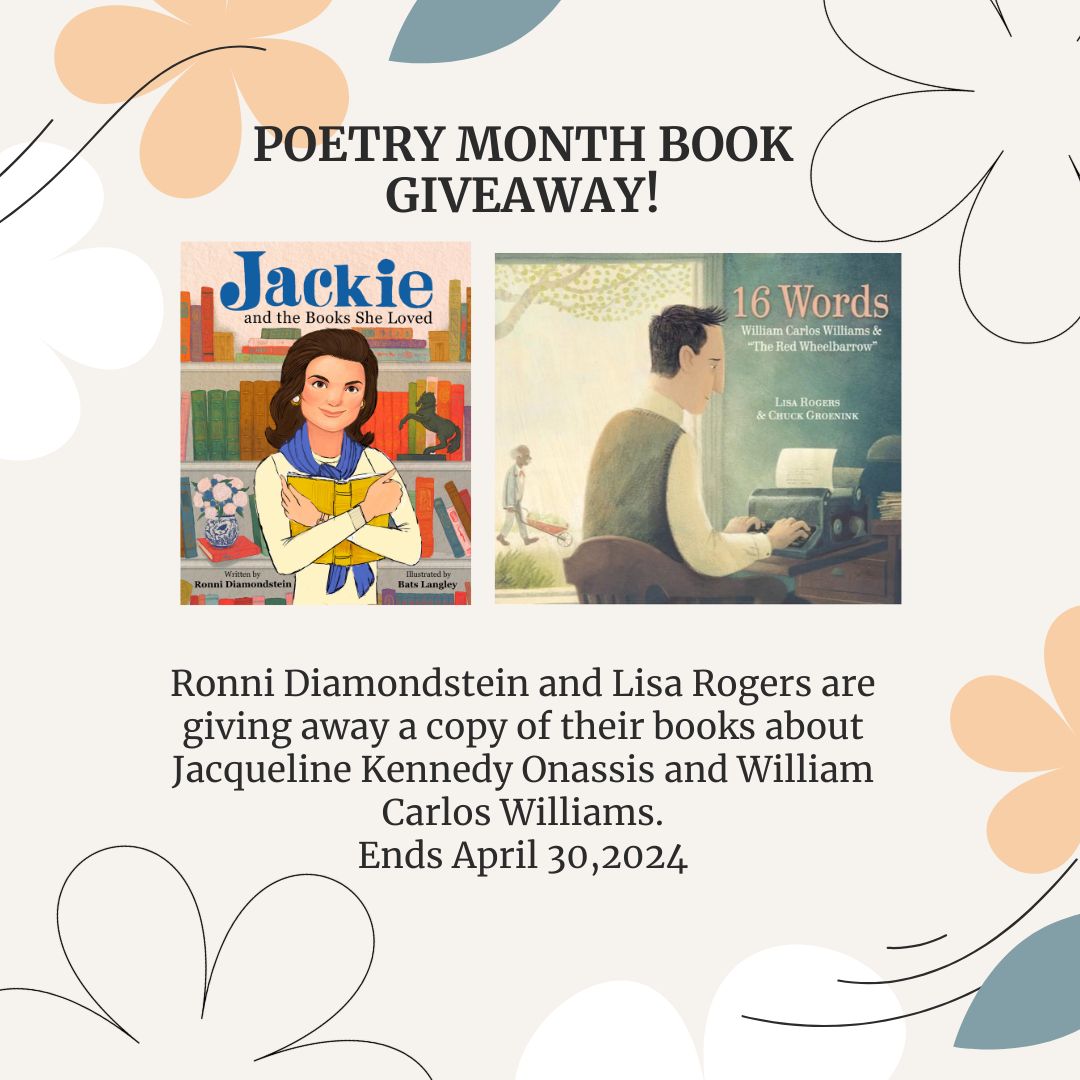 Celebrate #PoetryMonth w/this giveaway of Jackie and the Books She Loved & 16 Words: William Carlos Williams and 'The Red Wheelbarrow.' 📚📚Like, RT, & follow! US only. @MaggieMae10514