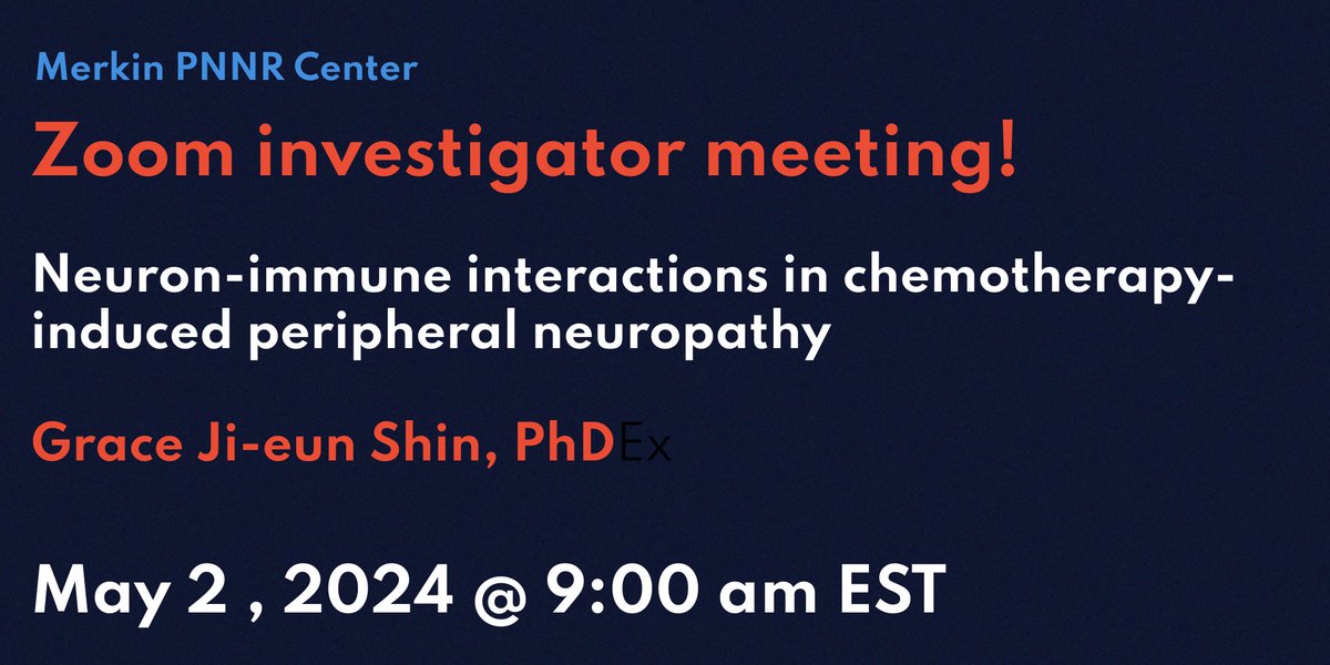 Join @MerkinPnnrCtr @HopkinsMedicine for an exciting talk by Dr. Grace Ji-eun Shin from @OhioState on May 2024! 
To tune in, simply drop an email to merkincenter@jhu.edu, and we'll send you the @Zoom link.      

#ScienceTalk #Neuropathy #nervoussystem #ResearchPresentation