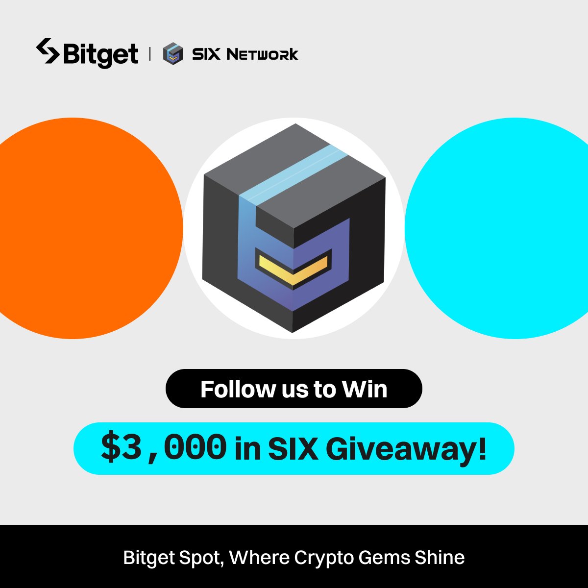 $3,000 GIVEAWAY We're giving away $3,000 worth of $SIX to celebrate its listing on #BitgetSpot! 1⃣ Follow @bitgetglobal @theSIXnetwork 2⃣ Repost with #SIXIlistBitget & tag your friends 3⃣ Fill out: forms.gle/hrCWYVQrc1BoBG… 🎁 60 winners * $50 worth of SIX