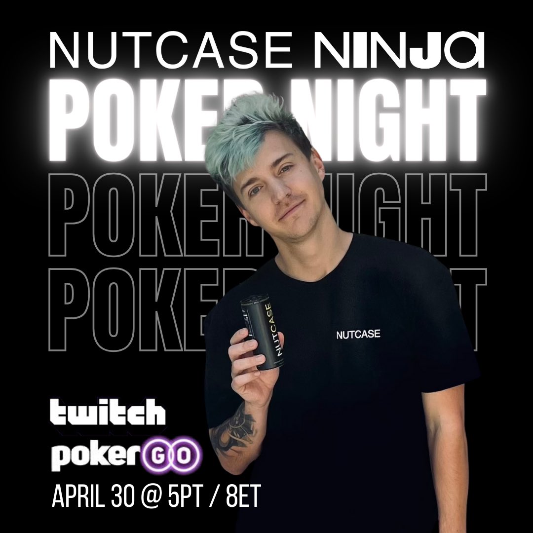 What better way to launch than with a sick poker game? Don’t miss Nutcase @ninja Poker Night April 30th 5PT/8ET @pokergo and on @Twitch