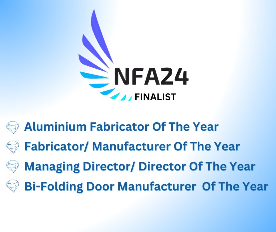 We are absolutely thrilled to announce that we are finalists in FOUR categories at the National Fenestration Awards!! 🙌 @NatFenAwards 

Thank you so much to everyone who voted for us 💙 
#nfa24finalist