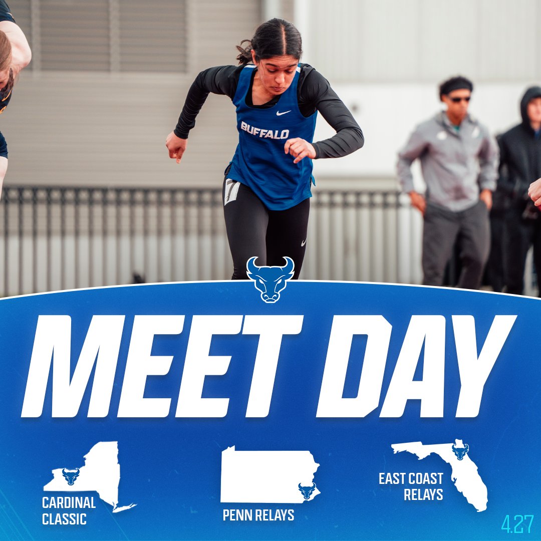 🔵 𝐌𝐄𝐄𝐓 𝐃𝐀𝐘 🔵 The Bulls are competing in three meets in three different states throughout Saturday! Follow the action all day long ⬇️ 𝗥𝗲𝘀𝘂𝗹𝘁𝘀 & 𝗦𝘁𝗿𝗲𝗮𝗺𝘀: linktr.ee/buffaloxctf #UBhornsUP