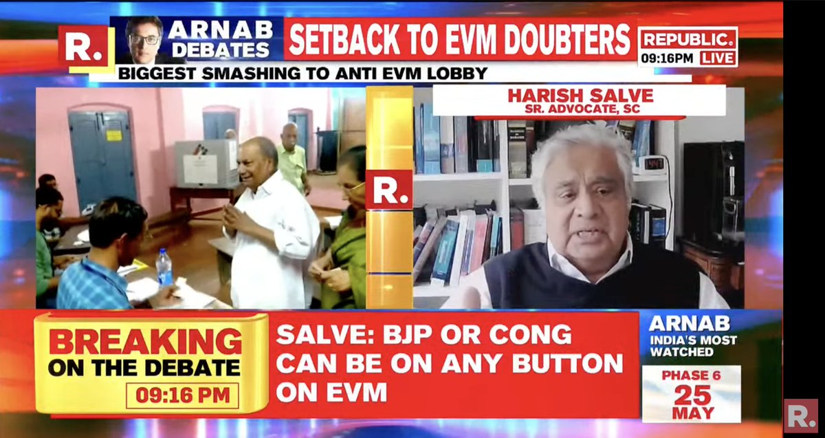 #SCBacksEVM | Harish Salve, Senior Advocate Supreme Court, Former Solicitor General of India and King's Counsel explains the thoroughness of EVMs

Tune in here to watch The Debate and fire in your views - youtube.com/watch?v=ePyOrO…

#HarishSalve #EVM #VVPAT #ElectionCommission…