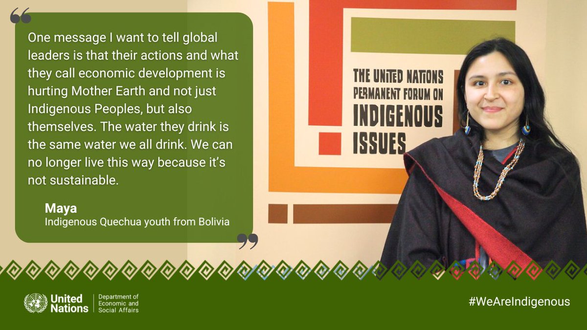 This year's #UNPFII2024 amplified the voices of #IndigenousYouth. Find out what they had to say! ⬇️Meet Maya, Indigenous Quechua youth from Bolivia.