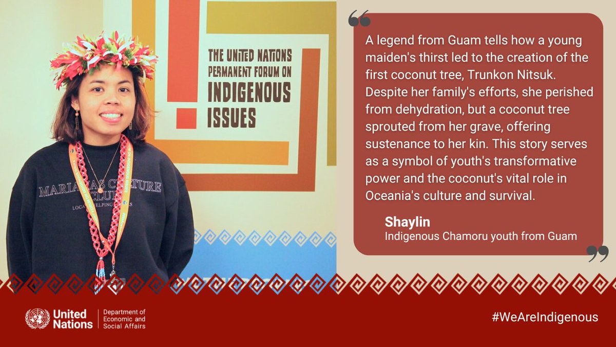 This year's #UNPFII2024 amplified the voices of #IndigenousYouth. Find out what they had to say! ⬇️Meet Shaylin, Indigenous Chamoru youth from Guam.