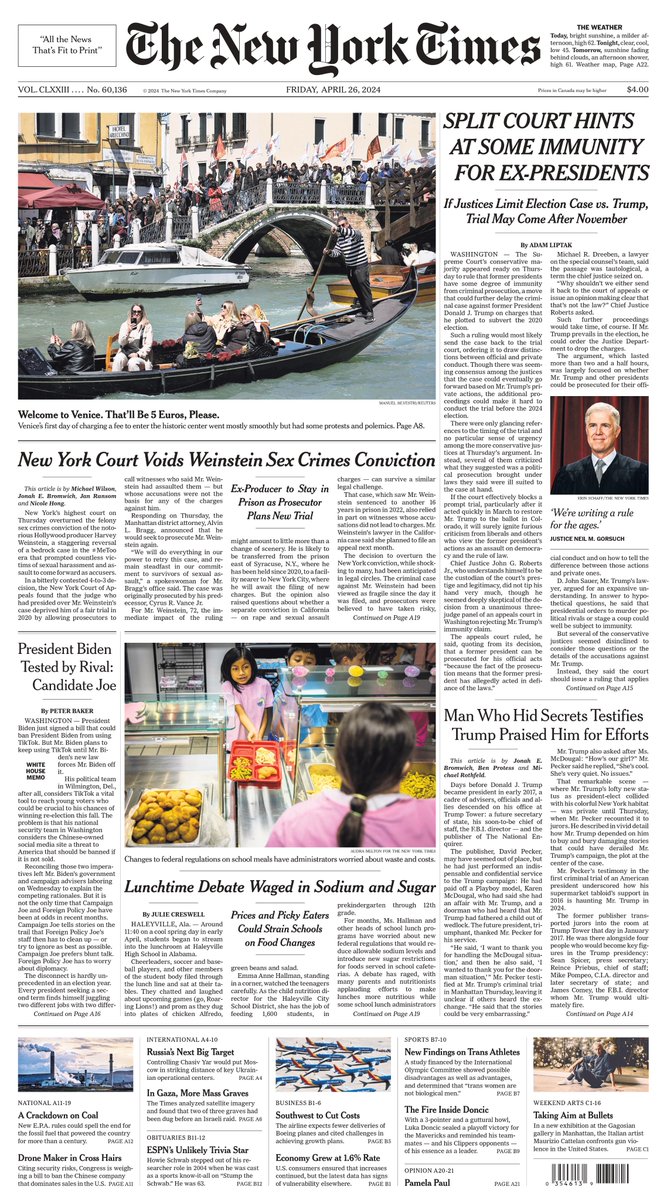 Quoted below is a @CNN report on what happened in the US today where an unarmed female professor was brutally restrained by fully armed male officers on campus. Below is the front page of today's @nytimes. What do you see? Or rather, what do you DON'T see? What is the lesson?