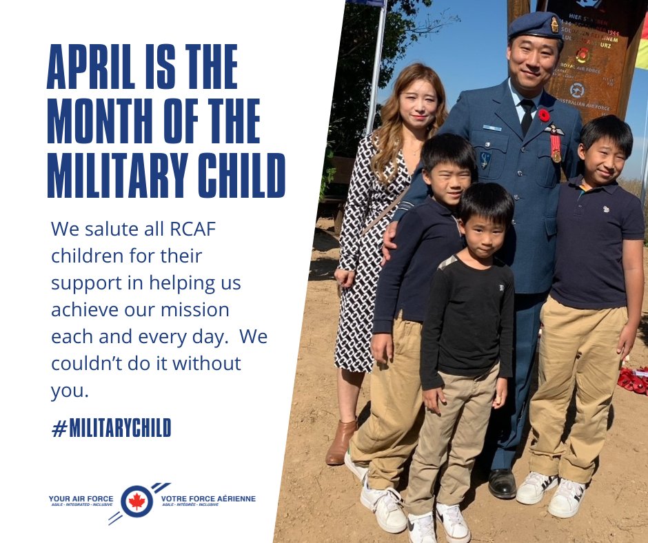 We salute all RCAF children for their support in helping us achieve our mission!
