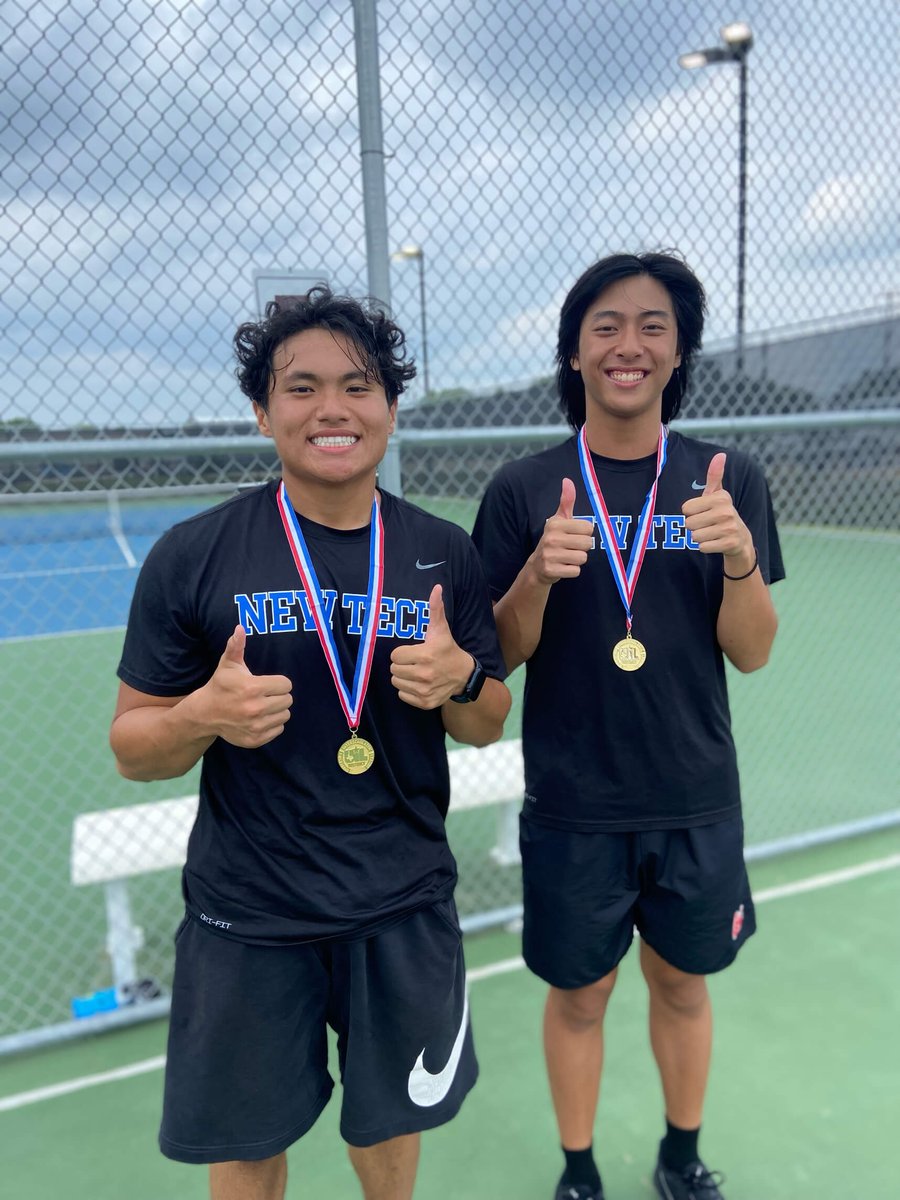 Keenan & Steve of the New Tech Titans Tennis team are the #1 Boys Doubles District Champs! Congratulations!!