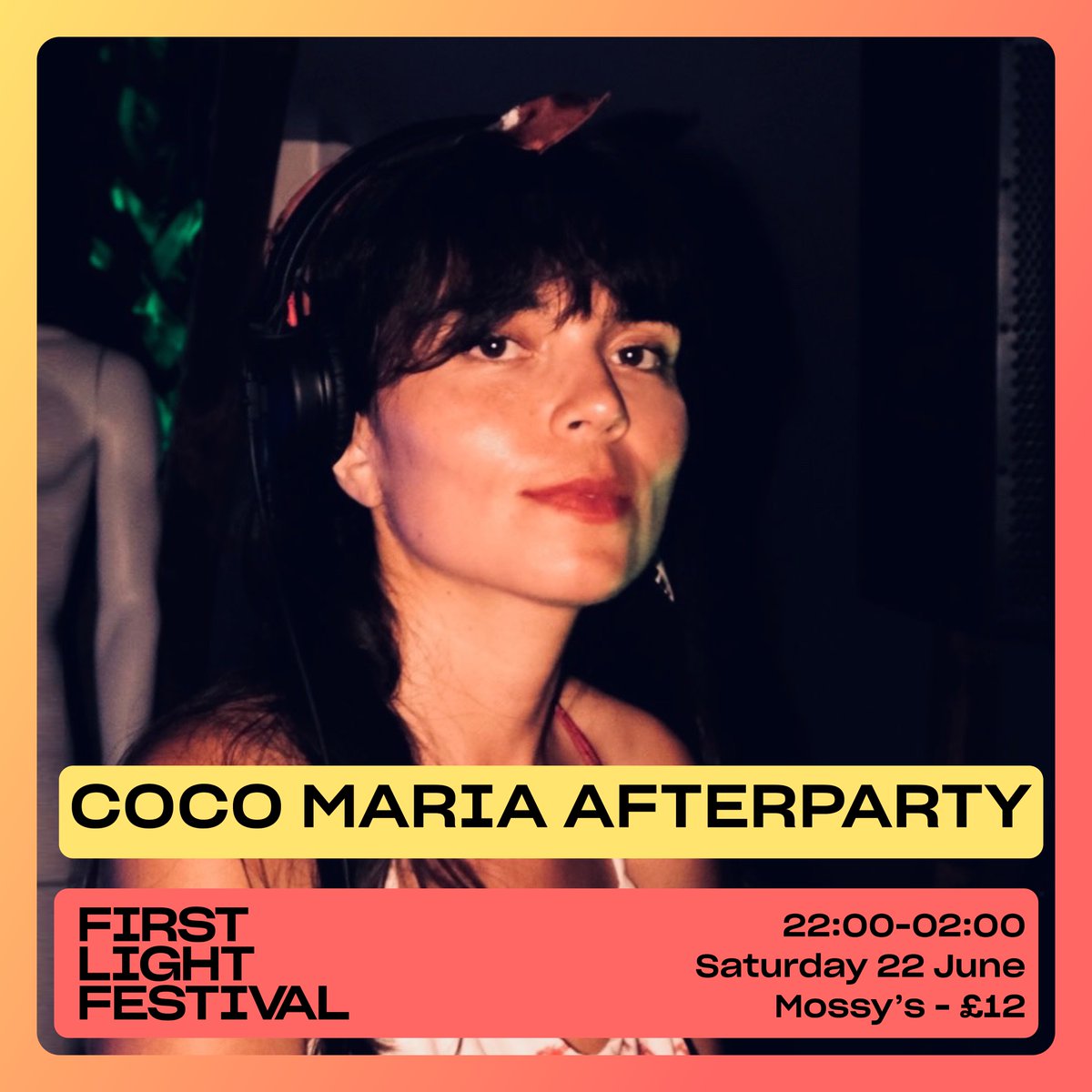 Mexican born DJ, Coco Maria will be bringing a sun-drenched selection of forward-thinking, genre-spanning sounds to Mossy’s for a special Saturday night Afterparty on 22 June! Get your tickets before they sell out! 👉 firstlightlowestoft.com/events-2024/co… #FirstLightFestival2024