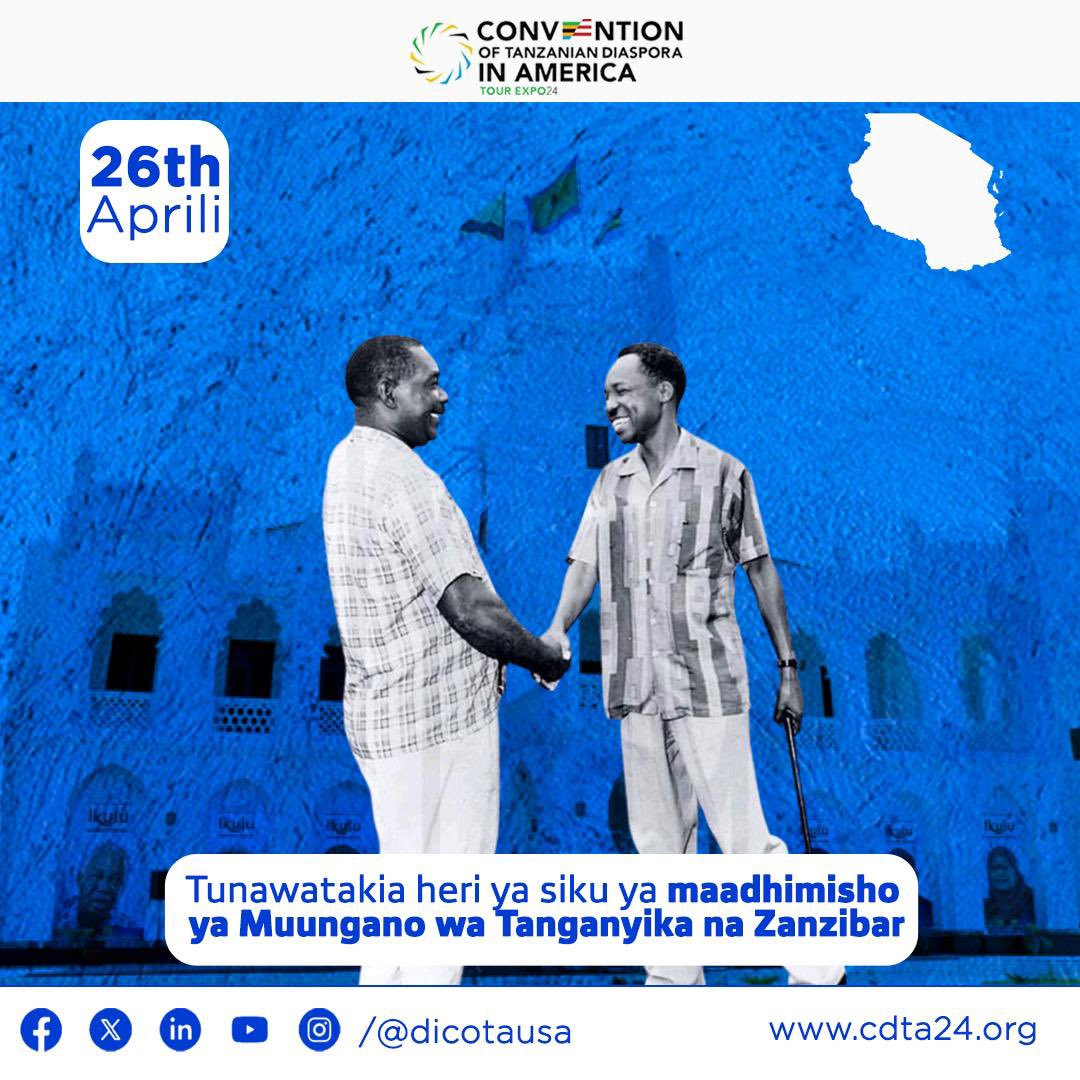 Happy 60 years of Tanzania Union!  

As we commemorate this milestone, let us remember the values that unite us: Peace, Love, and a shared heritage. Let us continue to build bridges between our communities, foster understanding, and support one another.