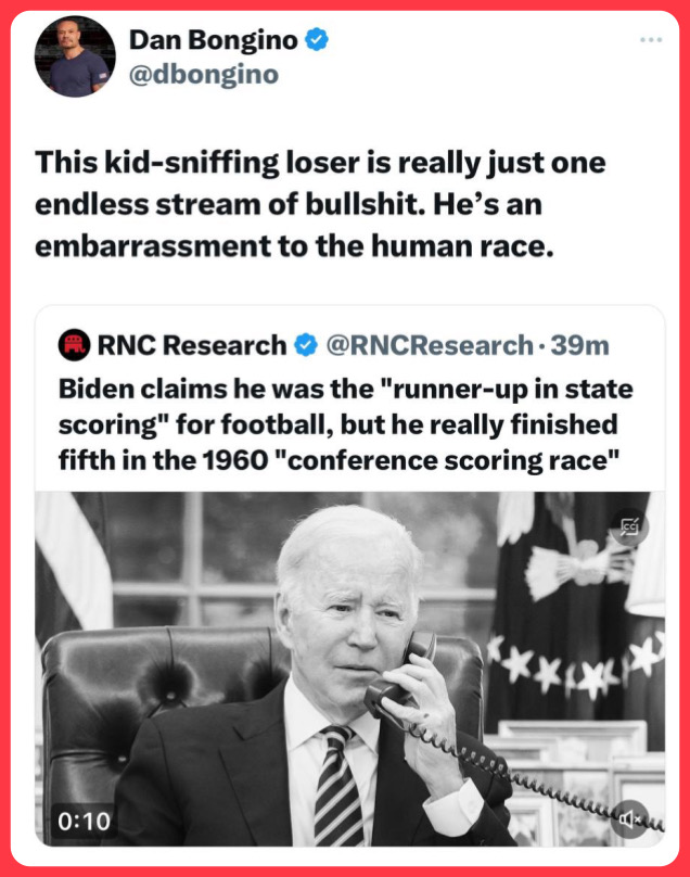 Dan the Man is spot on!
Joey’s endless lies should be a huge red alert.
If he can lie about his past, what makes you think the word salad spewed every day from a podium or on his way to the helicopter is the truth?
What’s really going on in Ukraine and Israel?
This Administration…