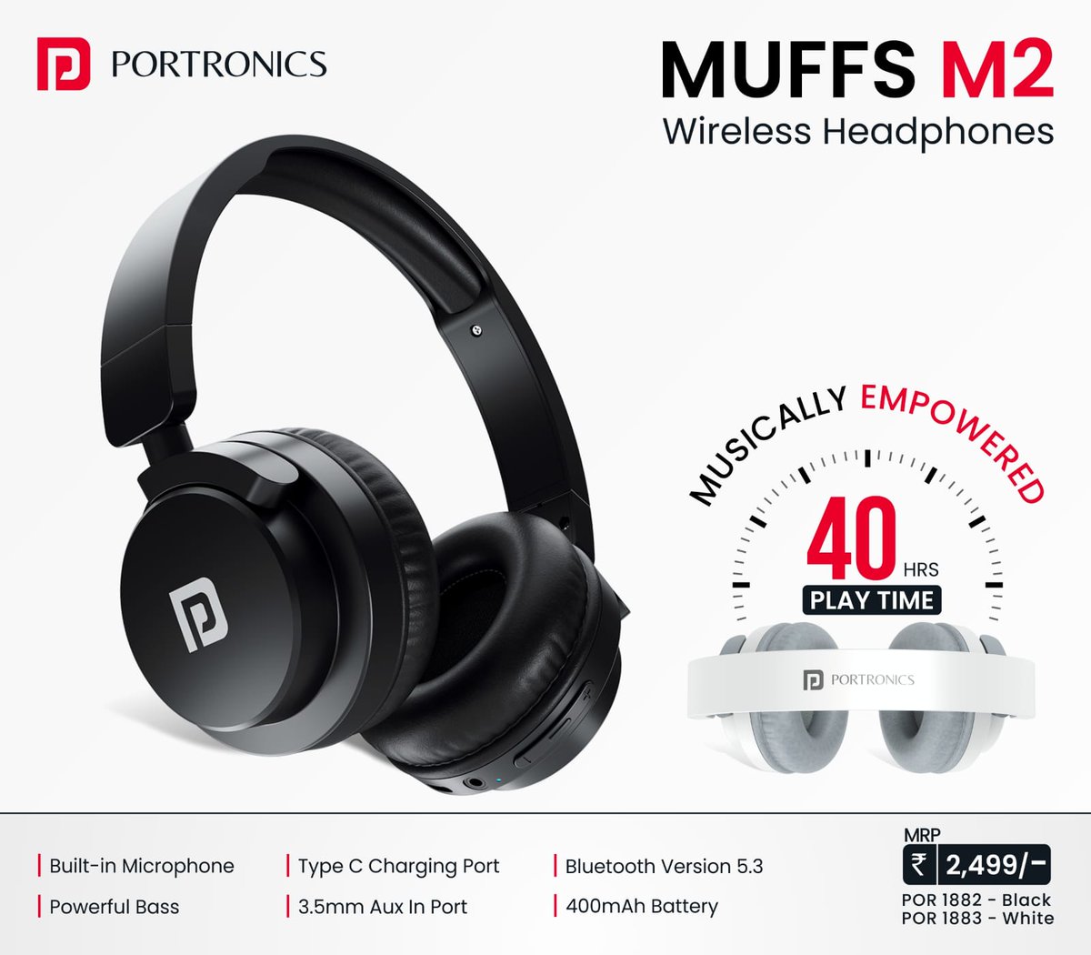 Immerse yourself in crystal-clear audio with the Portronics Muffs M2 Wireless Headphones!

Shop now 
Free Shipping available
Follow for more

DM me for more details 
Call 8144814458

#Portronics #MuffsM2 #WirelessHeadphones #SuperiorSound #CrystalClearCalls #ComfortFit