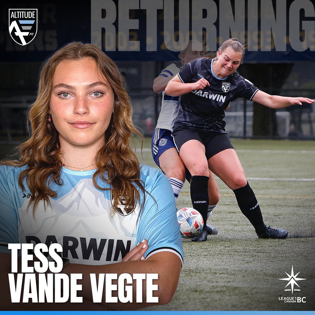 We’re excited to welcome back Tess Vande Vegte to the Altitude FC @league1bc squad. Tess played with us and Season 1 and was unable to compete in Season 2 due as she was recovering from injury. Tess has played with the @uvicvikes since 2019, while captaining her team.
