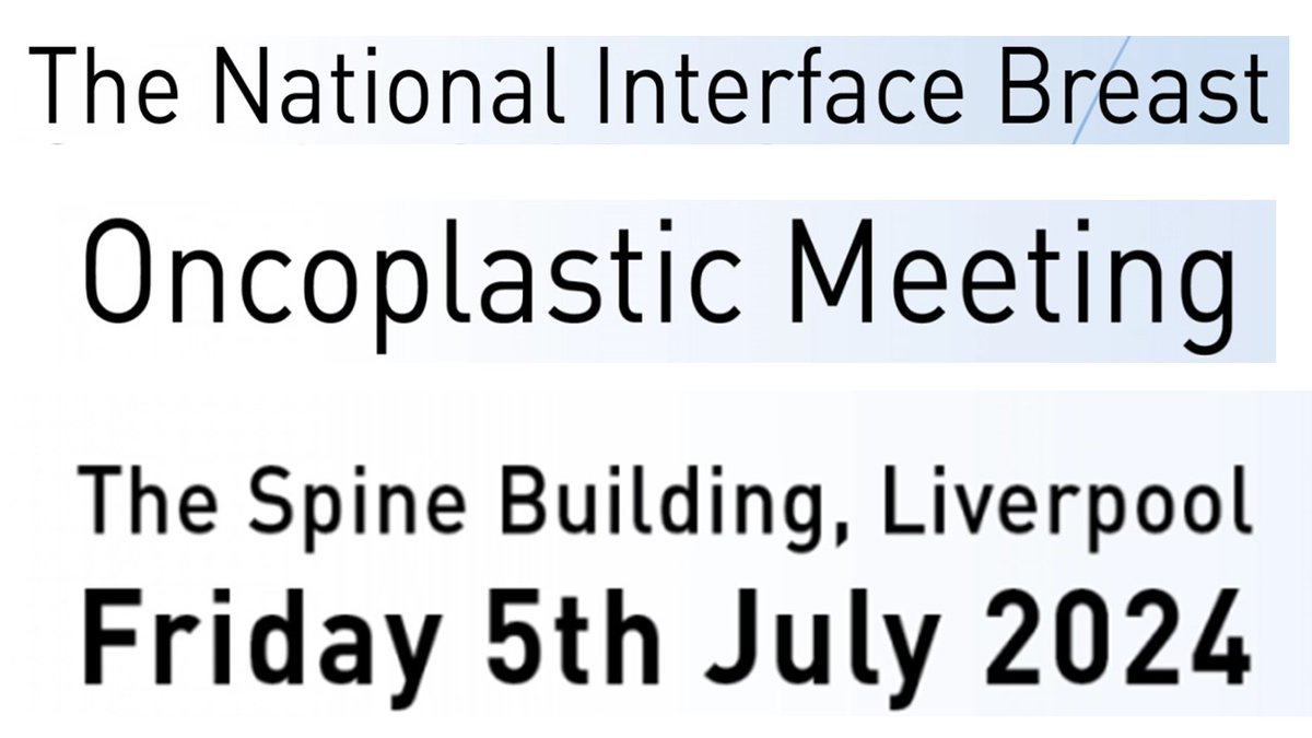 The 2024 Breast Oncoplastic Interface Meeting (July 5th, Liverpool) is open to all members of the oncoplastic MDT: surgeons, trainees, breast care nurses and advanced practitioners!

Spaces are limited. 

Register here today - bit.ly/BOIM2024