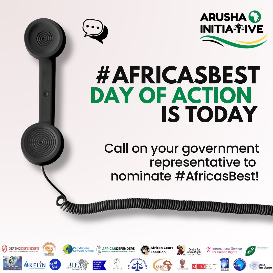 There is still time to engage! In 1 minute you can email your government representative to urge them to nominate #AfricasBest to the African Court. Send Now: act.newmode.net/action/arushai…